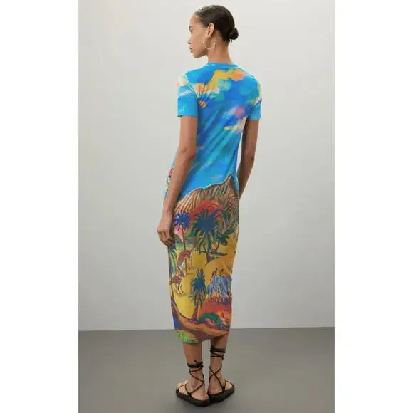 Stella Jean Beach Print Midi Dress Size 42 - Picture 3 of 9